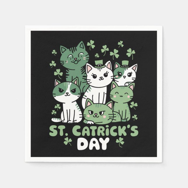 Cat St Patrick's Day Funny Catrick's Day Serviette (Vorderseite)