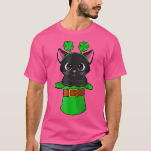 Cat St Patricks Day Leprechaun Kleeblatt Kitten Gi T-Shirt