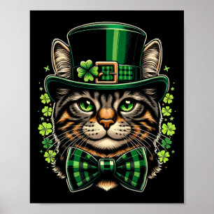 Cat St Patricks Day Men Women Kinder Happy St Catr Poster