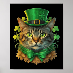 Cat St Patricks Tag der Patricks Männer Frauen Kin Poster