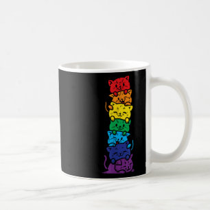 Cat Stack Rainbow Gay Pride Niedlich Lgbt Animal P Kaffeetasse