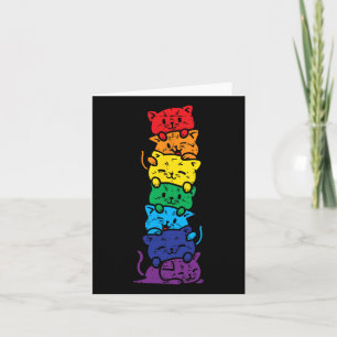Cat Stack Rainbow Gay Pride Niedlich Lgbt Animal P Karte