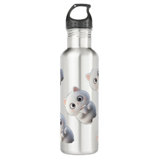 Cat stainless steel water bottle edelstahlflasche