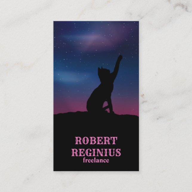 Cat Star Sky Visitenkarte (Vorderseite)
