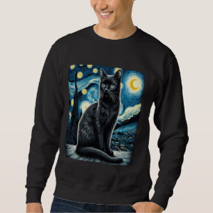 Cat starre night van gogh cat for cat lover Gift Sweatshirt