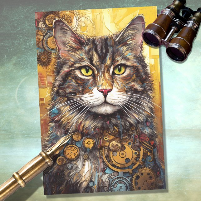 Cat Steampunk 1 Dekoupage Paper Seidenpapier (Von Creator hochgeladen)