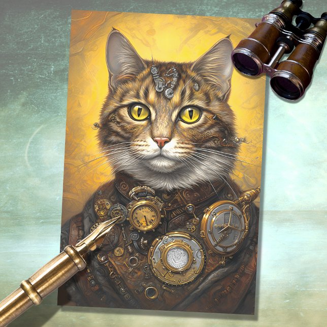 Cat Steampunk 2 Decoupage Paper Seidenpapier (Von Creator hochgeladen)