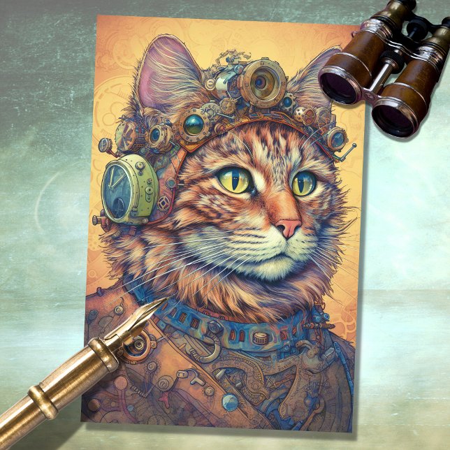 Cat Steampunk 4 Decoupage Paper Seidenpapier (Von Creator hochgeladen)