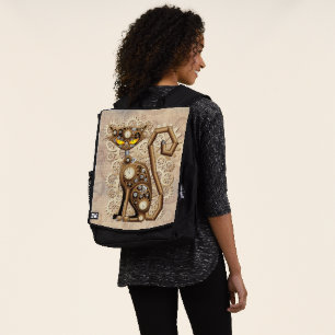 Cat Steampunk Vintag Retro Style Machine Rucksack