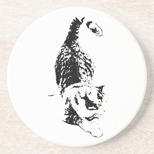 Cat Steps Through Fall Shadows Getränkeuntersetzer (Vorne)