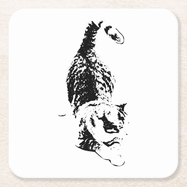 Cat Steps Through Fall Shadows Rechteckiger Pappuntersetzer (Vorderseite)