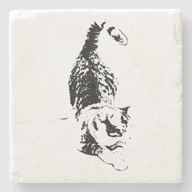 Cat Steps Through Fall Shadows Steinuntersetzer (Vorderseite)