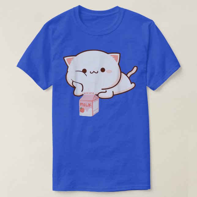 Cat Strawberry Milk Anime Japanese Kawaii T-Shirt (Design vorne)