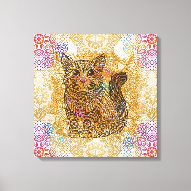 Cat Stretched Canvas Print Leinwanddruck (Vorderseite)