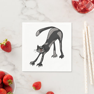 Cat Stretching Paper Napkins Serviette