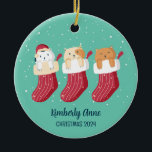 Cat Strumpfs Christmas Kitty Snowy Winter Holiday Keramik Ornament<br><div class="desc">Niedliche Cartoon Tierschmuck für Kinder und Kinder. Ideal für die erste Weihnachtsfeier mit der Familie. Sie können den Text für jeden Anlass anpassen.</div>