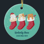 Cat Strumpfs Christmas Kitty Snowy Winter Holiday Keramik Ornament<br><div class="desc">Niedliche Cartoon Tierschmuck für Kinder und Kinder. Ideal für die erste Weihnachtsfeier mit der Familie. Sie können den Text für jeden Anlass anpassen.</div>