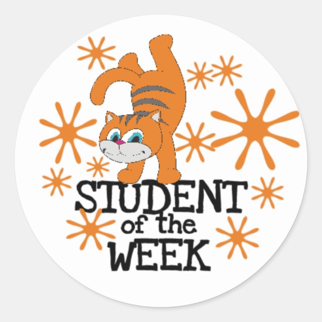 Cat Student der Week Stickers (Vorderseite)