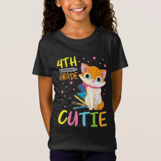 Cat Student Senior 4. Grade Süsse T-Shirt