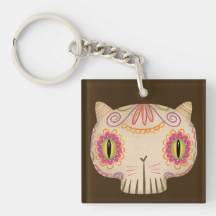 Cat Sugar Skull Catrina - Tag der Toten Schlüsselanhänger