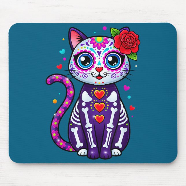Cat Sugar Skull Cute Cat For Cat Lover Cat-m  Mousepad (Vorne)