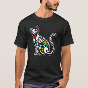 Cat Sugar Skull Kitten X Ray Mexican Cool Christma T-Shirt