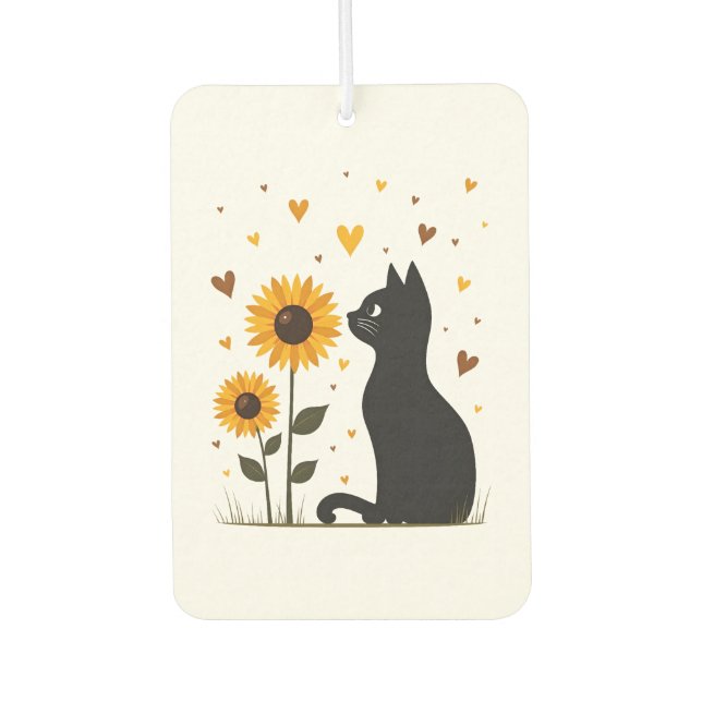 Cat Sunflower Christmas Tree Sun Flower Cat Lover  Autolufterfrischer (Vorderseite)
