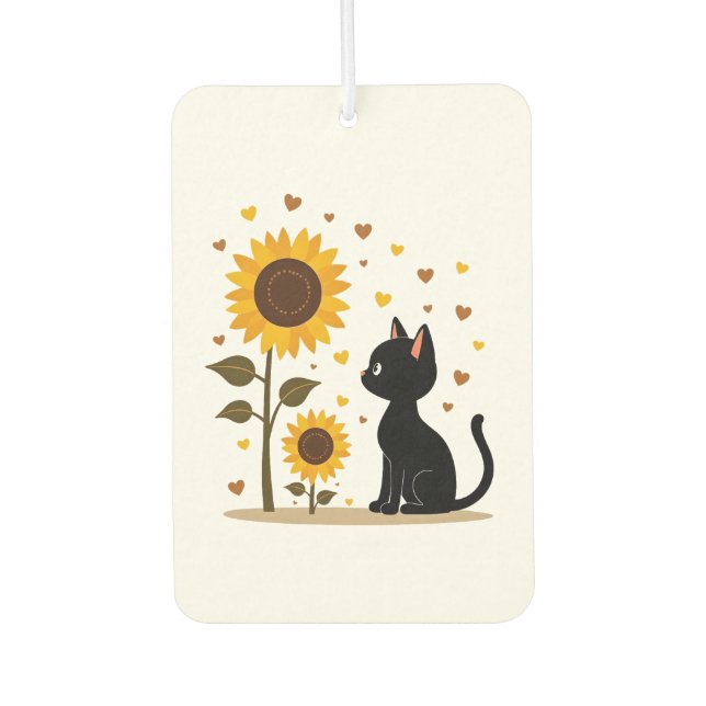 Cat Sunflower Christmas Tree Sun Flower Cat Lover  Autolufterfrischer (Vorderseite)