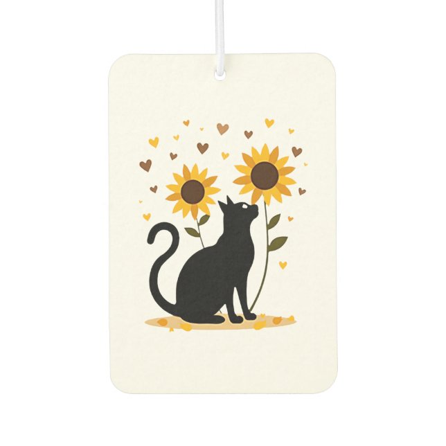 Cat Sunflower Christmas Tree Sun Flower Cat Lover  Autolufterfrischer (Vorderseite)