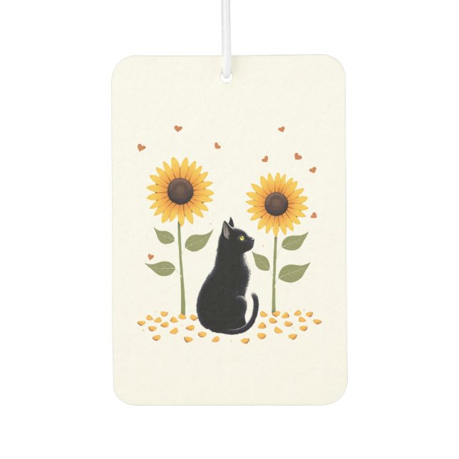 Cat Sunflower Christmas Tree Sun Flower Cat Lover  Autolufterfrischer (Vorderseite)