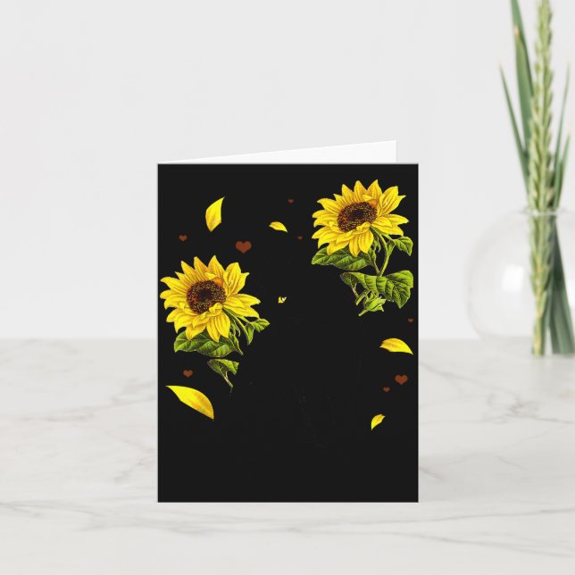 Cat Sunflower Christmas Tree Sun Flower Cat Lover  Karte (Vorderseite)