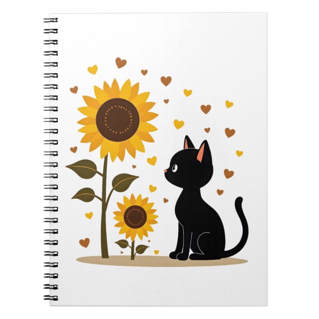 Cat Sunflower Christmas Tree Sun Flower Cat Lover  Notizblock (Vorderseite)