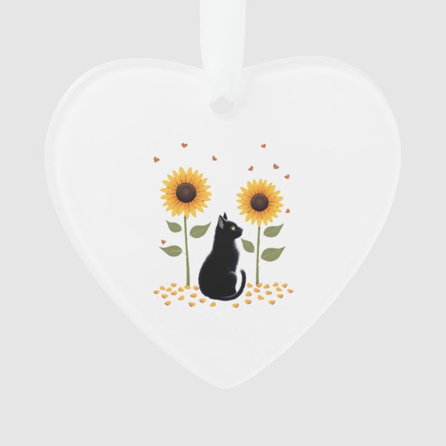 Cat Sunflower Christmas Tree Sun Flower Cat Lover  Ornament (Vorderseite)