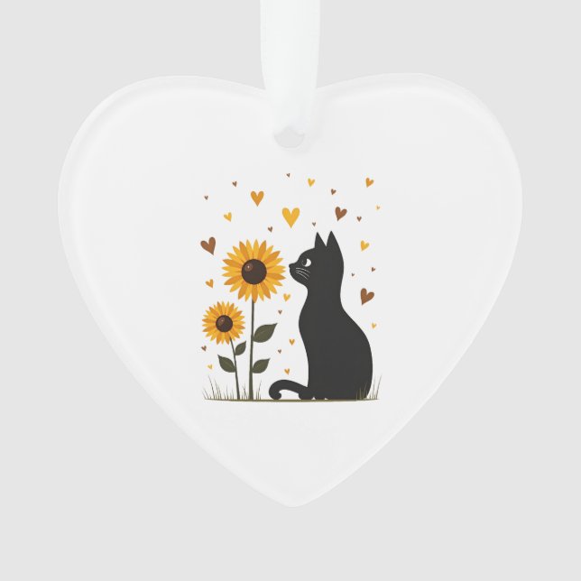 Cat Sunflower Christmas Tree Sun Flower Cat Lover  Ornament (Vorderseite)