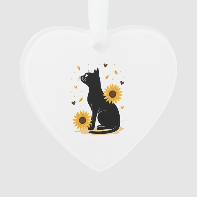Cat Sunflower Christmas Tree Sun Flower Cat Lover  Ornament (Vorderseite)
