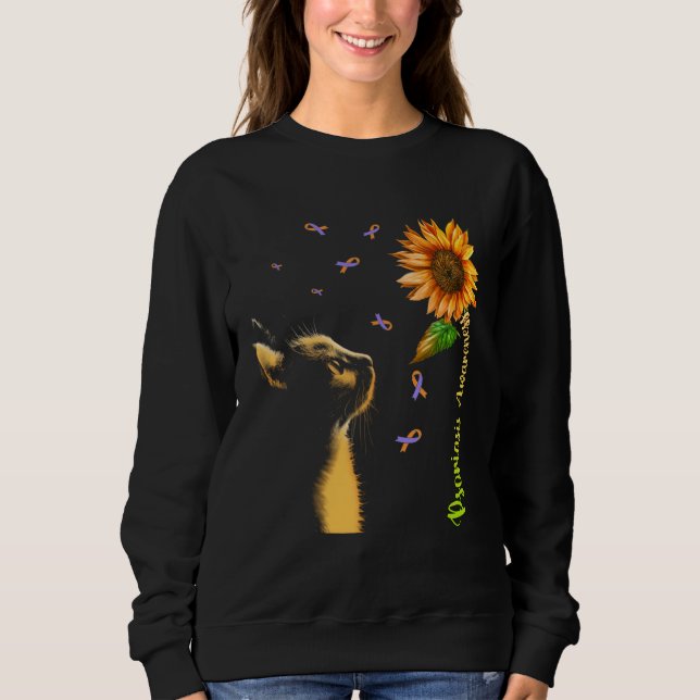 Cat Sunflower Psoriasis Awareness Sweatshirt (Vorderseite)