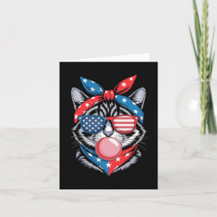 Cat Sungles 4. Juli American Usa Flag Patrioti Karte