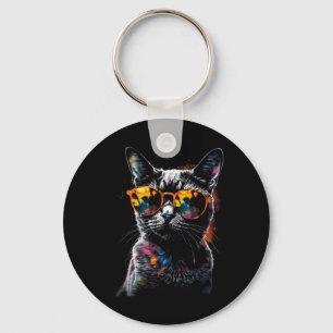 Cat Sungles - Haustier Kunst Katze Schlüsselanhänger