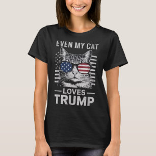 Cat Sungles Usa Flag sogar meine Cat-Lieben Trump T-Shirt