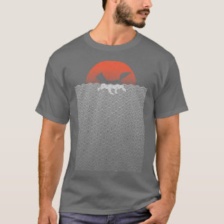 Cat Sunset Swimming Beach Summer by Tobe Fonseca T-Shirt
