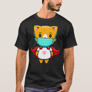 Cat Superhero Gesichtsmaske Orange Cat Whisker T-Shirt