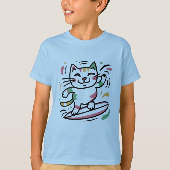 Cat surf T-Shirt (Vorderseite)