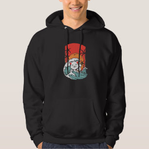 Cat Surfer Palm Tree Vacation Island Ocean Summer Hoodie