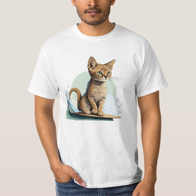 Cat Surfing T - Shirt (Vorderseite)