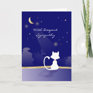 Cat Sympathy Card - Moon and Stars Karte