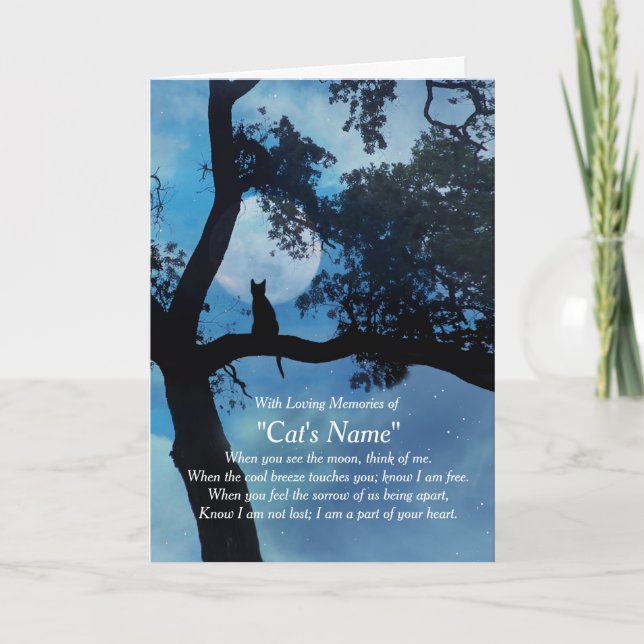 Cat Sympathy Custom Name Sympathy Card Karte (Vorderseite)