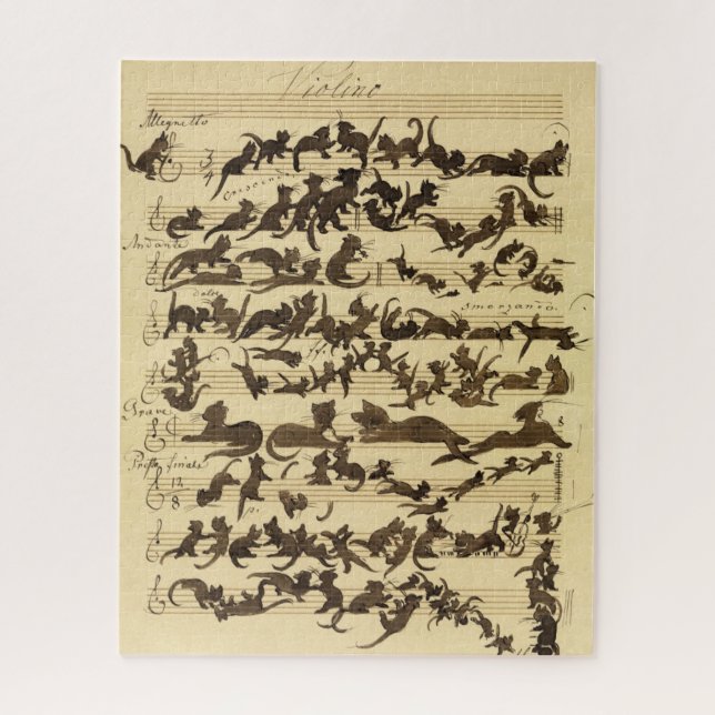 Cat Symphony von Moritz von Schwind Puzzle (Vertikal)