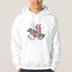 Cat Synth Synthesizer Music Keyboard Electronic Hoodie
