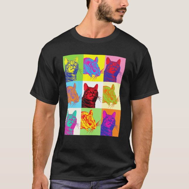 Cat T , Cat and Mouse Pop Ar , Cat Lover T-Shirt (Vorderseite)