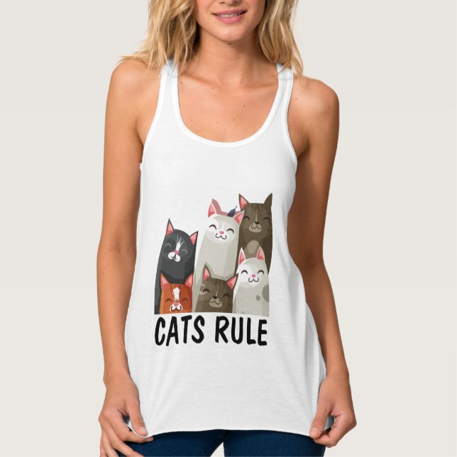 CAT-T - SHIRT, KATZREGELN TANK TOP (Vorderseite)